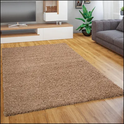 Image de Tapis Salon Chambre à coucher Shaggy Flokati Unicolore Doux Moderne Dimension 140x200 cm