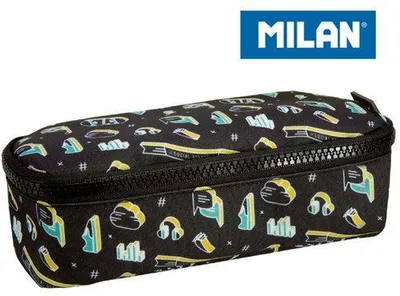 Produktbild von Milan Ovales Federmäppchen mit Tasche und Icons