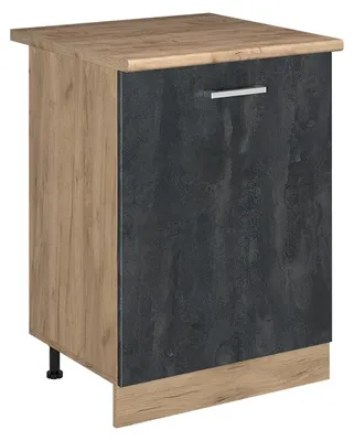 Immagine prodotto di Mobiletto base cucina Vicco R-Line Calce nera/Rovere dorato 60 cm con 1 porta piano di lavoro Rovere dorato, Model 72192