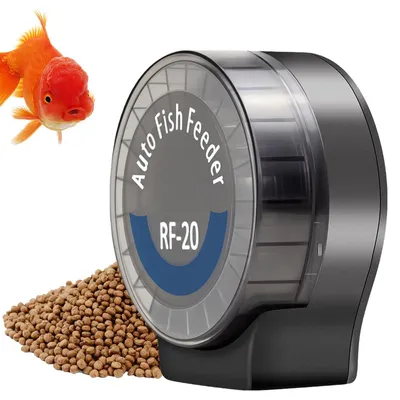 Aquarium-Futterautomat mit Timer, 20 Fächer, 140 ml, schwarz