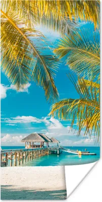 Produktbild von MuchoWow® Poster Strand - Palme - Meer 20x40 cm - Plakat - Foto