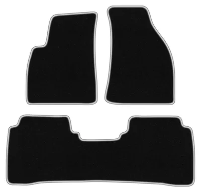 Produktbild von Fußmatten Velours Schwarz/Silber für Hyundai SantaFe I 2000-2006 Set 3-tlg