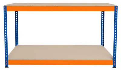 Produktbild von Werkbank mit 2 Ablagen aus verstärktem Stahl - 150 x 60 x 90 cm