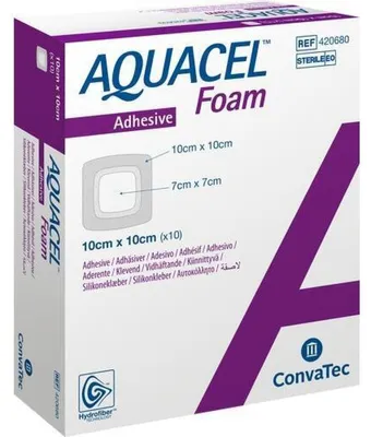 Produktbild von AQUACEL Foam adhäsiv 10x10 cm Verband