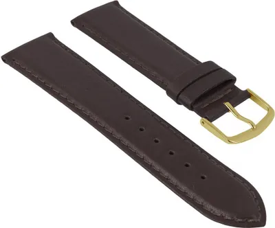 Produktbild von Uhrenarmband Büffelkalb Leder Dunkelbraun mit Naht 26407G, Stegbreite:18mm