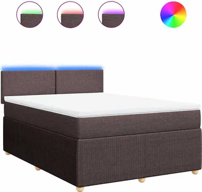 Produktbild von vidaXL Boxspringbett mit Matratze Dunkelbraun 140x190 cm Stoff