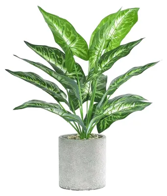 Image de Plante artificielle de 42 cm avec des feuilles réalistes - Plante artificielle décorative pour l'intérieur