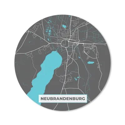 Produktbild von MuchoWow® Mauspad Mousepad Blau - Deutschland - Karte - Stadtplan - Neubrandenburg 40x40 cm - Mousepads - Maus Mat - Pad - Mausunterlage - Schreibtisch Accessoires