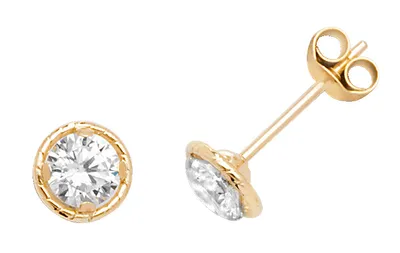 Produktbild von Elegante 9 Karat (375) Gold Damen - Paar Ohrstecker mit Zirkonia - 6mm*6mm; TRS27264