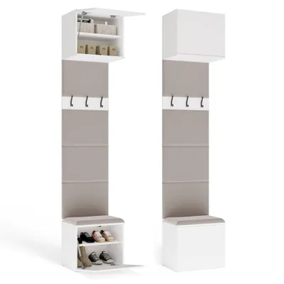 Image de Armoire suspendue HAGA 1W pour couloir, BLANC, 238 x 50 x 35 cm