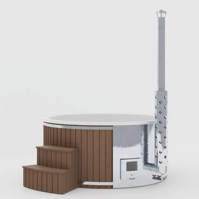 Produktbild von Casa Padrino Luxus Outdoor Garten 4-6 Personen Whirlpool Braun / Silber Ø 225 cm
