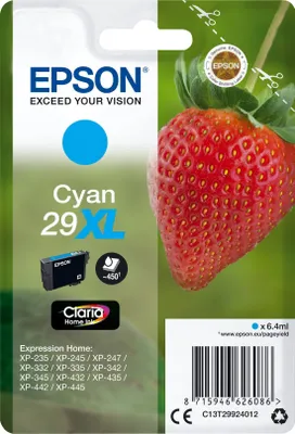 Zdjęcie produktu dla Epson Tintenpatrone XL cyan Claria Home 29 T 2992