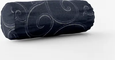 Produktbild von SCHÖNER LEBEN. Kissenhülle Ornamente Schnörkel Polyester dunkelblau silb Größe 15x40cm (ØxB) Nackenrolle 15x40cm (ØxB) Nackenrolle Größe