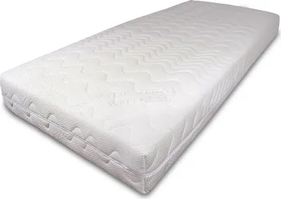 A white mattress is shown on a white background.