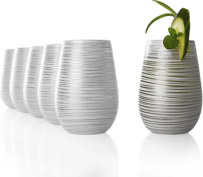 Zdjęcie produktu dla Stölzle Lausitz Set 6 Stück TWISTER Multifunktionsbecher weiss-silber 352 00 12 ET087 | EAN 4012632245571
