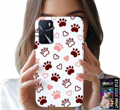 Immagine prodotto di Custodia per Oppo A16 / A16S / A54S - zampe di cane su sfondo bianco, cane, gatto, orsacchiotto