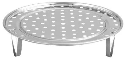 Productafbeelding van RVS stoommandje - Met voetstuk voor afzonderlijk stomen van water - Keukenaccessoire voor het stomen van brood - Ø 20 cm