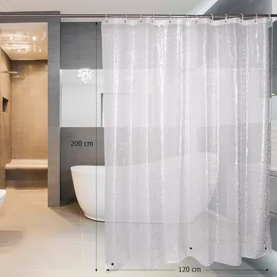 Produktbild von Duschvorhang Anti-Schimmel 1 Stück, EVA Wasserdicht 120x200 cm, 3D Steinmuster Mit Magneten Für Dusche Und Badewanne