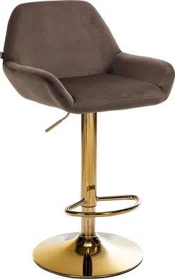 Immagine prodotto di Sgabello da bar in velluto - Sgabello - Elevato comfort di seduta, regolabile e girevole | Colore: Marrone