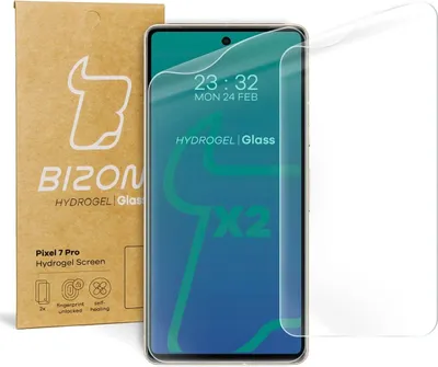 Produktbild von Bizon Glass Hydrogel Displayschutzfolie für Pixel 7 Pro, 2 Stück