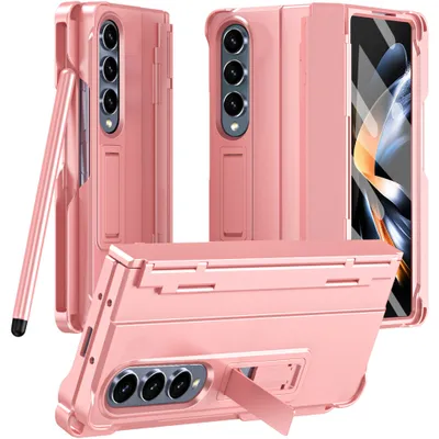 Obrázek produktu pro Pouzdro pro Samsung Galaxy Z Fold 3 5G Pevné nárazuvzdorné kryt s perem, ochranou pantu a ochrannou fólií na displej Růžový