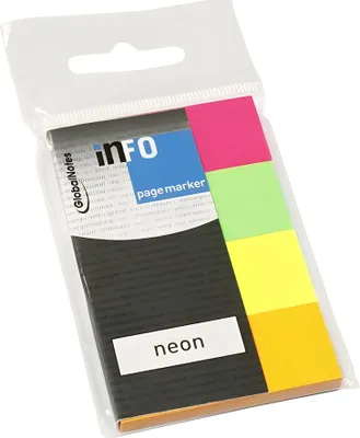 Image de inFO notes Marqueur de page papier 20 x 50 mm néon
