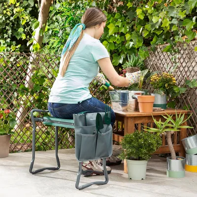 Produktbild von InnovaGoods klapphocker faltbar, 3-in-1-Garten-Kniebank, garten möbel mit Werkzeugtasche gartengeräte Situl