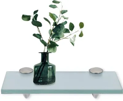 Immagine prodotto di Ripiano in vetro lucido, 30x10 cm, argento lucido, vetro satinato, zinco fuso inossidabile