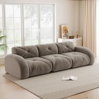 Produktbild von STILVORA Rahmenloses Sofa mit extra großem 3-Sitzer Modulsofa, Chenille-Sofa aus bequemem Stoff, Wohnzimmersofa mit rutschfestem Design keine Montage erforderlich