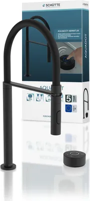 Produktbild von AQUADOT Digitale Spültischarmatur mit Smart Control, Schwarz matt/Schwarz, mit Soft-Touch Schlauch