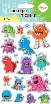 Image de EFFECT Autocollants - Monsters Happy Color