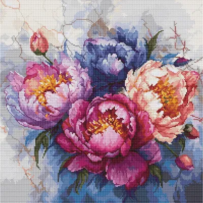 Zdjęcie produktu dla Zestaw do haftu krzyżykowego Luca-S "Król kwiatów", wzór liczony, 32x32cm