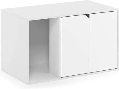 Image de Couverture blanche pour cage à chat, dimensions : 45 x 74 x 50 cm