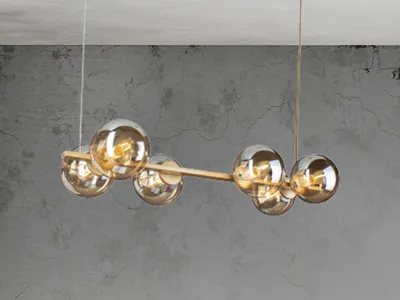 Produktbild von LED Pendelleuchte Bubblelampe Rauchglas 6 flammig für Esstisch Esszimmerlampen