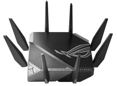 Produktbild von ASUS GT-AXE11000, Wi-Fi 6 (802.11ax), Tri-Band (2,4 GHz/5 GHz/6 GHz), Ethernet/LAN, Schwarz, Tabletop-Router