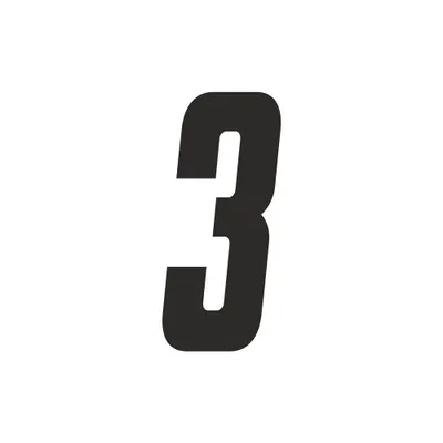 Produktbild von Sticker Rennnummer für Moto Cross "3", schwarz 15 cm