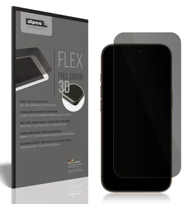 Produktbild von Full Cover Privacy Blickschutzfolie für Apple iPhone 16 Pro Folie Anti-Shock