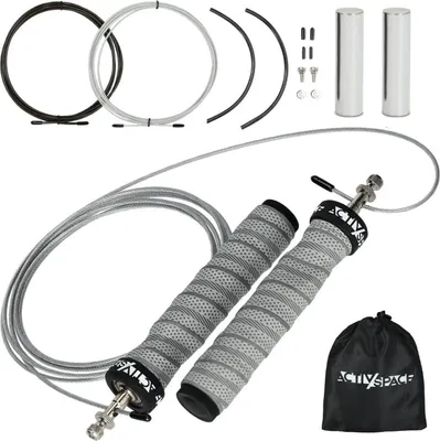 Produktbild von Verstellbares Box-Springseil mit Lager und Gewicht - grau S02