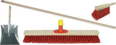 Image de Brosse à manche en bois avec éponge - Idéale pour le jardin et la terrasse - 60 cm