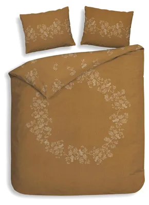 Productafbeelding van Heckettlane Dekbedovertrek Haruto Geel 200x200-220 cm Katoentwill