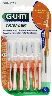 A package of Gum Trav-Ler interdental brushes.