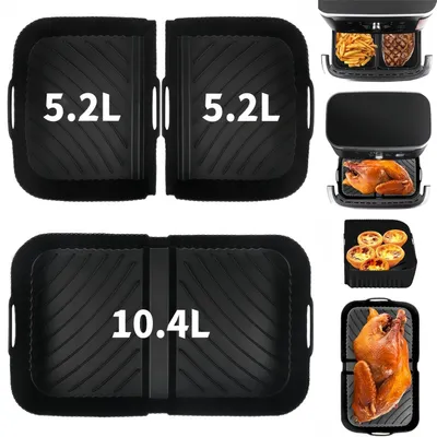 Silikon-Einlagen für Heißluftfritteuse, 3 Stück, 5,2 L + 10,4 L