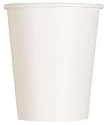 Produktbild von 14 Stück weisse Einwegbecher aus Pappe mit ca. 250 ml Fassungsvermögen