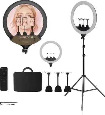 Obrázok produktu pre Prstencové svetlo, stmievateľný jas, nastaviteľný uhol 360°, 200 cm F