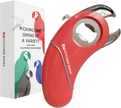 Productafbeelding van Kitchen Mama Epic One Multifunction Opener: A Pick Ergonomic Opener - Magnetic Bottle Opener - Beer & Soda Can Opener