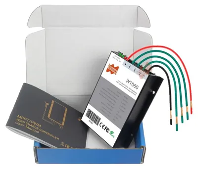Zdjęcie produktu dla Kontroler ładowania turbin wiatrowych, automatyczne ładowanie, wodoodporność IP67, kontroler WT060