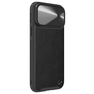 Zdjęcie produktu dla Nillkin Camshield Leather S Case Etui Iphone 14 Pro Max Pokrowiec Z Osłoną Na Aparat Czarny