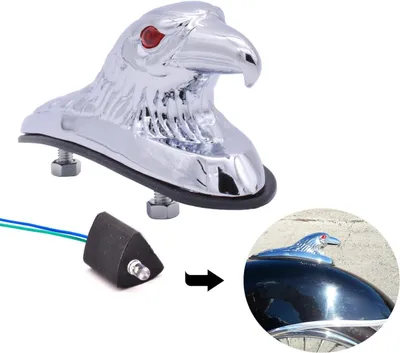 Productafbeelding van Adelaarskopornament met chroomafwerking voor motorfiets of terreinvoertuig, voorspatbordframe en automotorkap