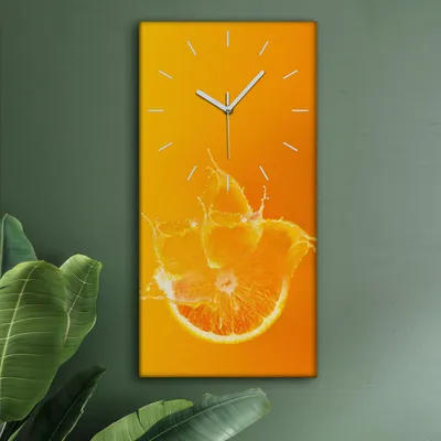 Produktbild von Wohnzimmer Leinwand Uhr Geräuschlos Küche 30x60 Farbige, Früchte, Motive, weiße Zeiger