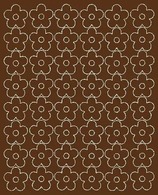 Produktbild von Wandaufkleber Fensterblumen 3 cm Blumen 48 Stück braun matt